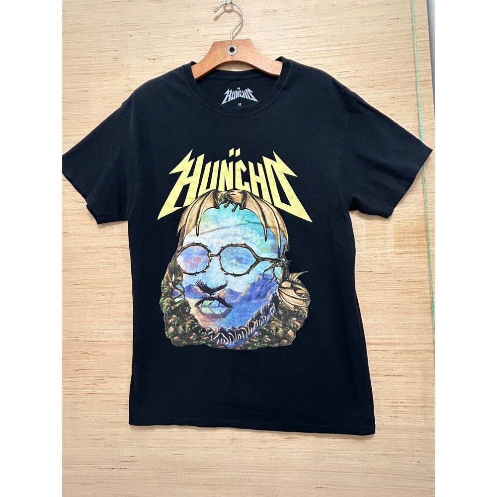 Huncho Graphic T‎ Shirt Black Crew Neck Short Sleeve Mens Size Medium 2019